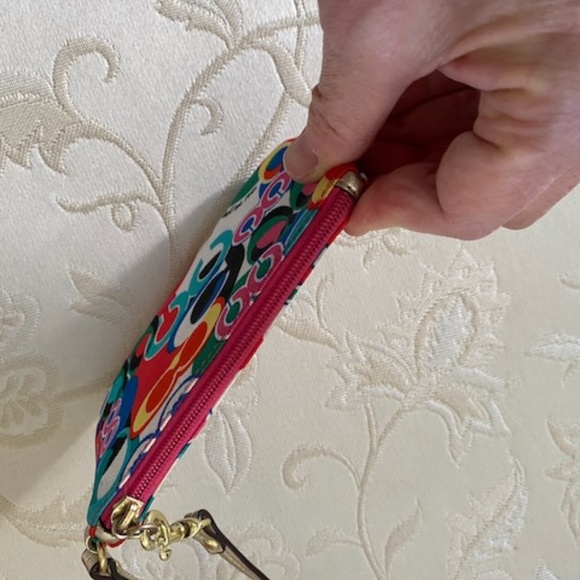 Multicolor "Poppy"  Coach Wristlet - Picture 9 of 9